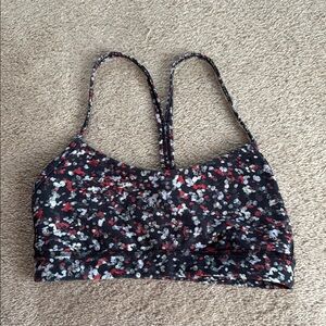 lululemon athletica Black and Red Patterned Bra